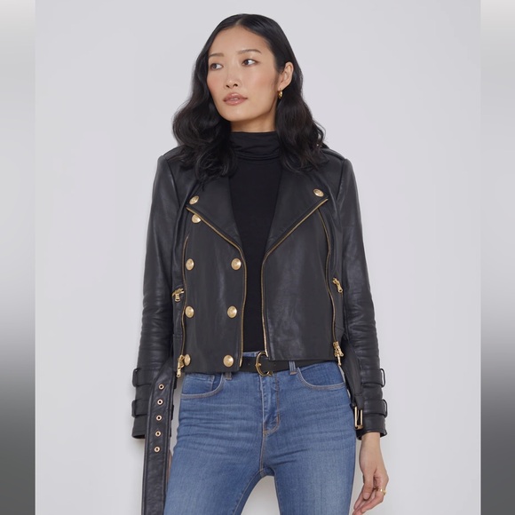 L’Agence • NWT Billie Belted Leather Jacket Small - Picture 4 of 11